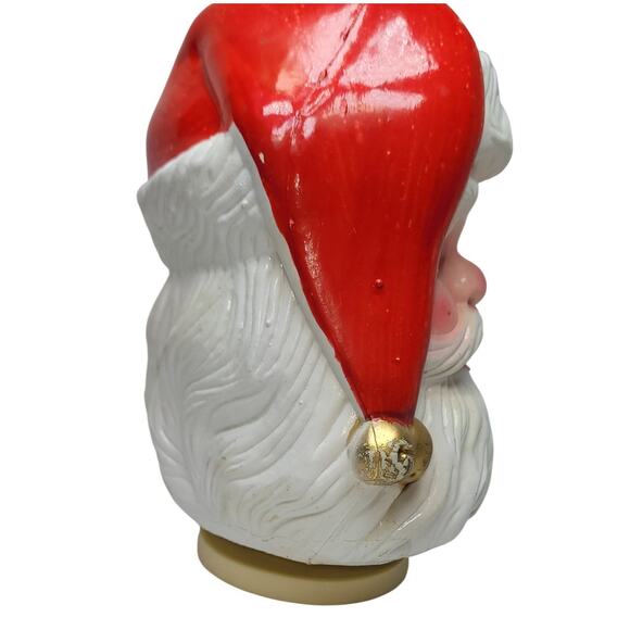 7" 50s MCM Vintage Wind Up Rotating Musical Traditional Santa Head - Picture 2 of 9